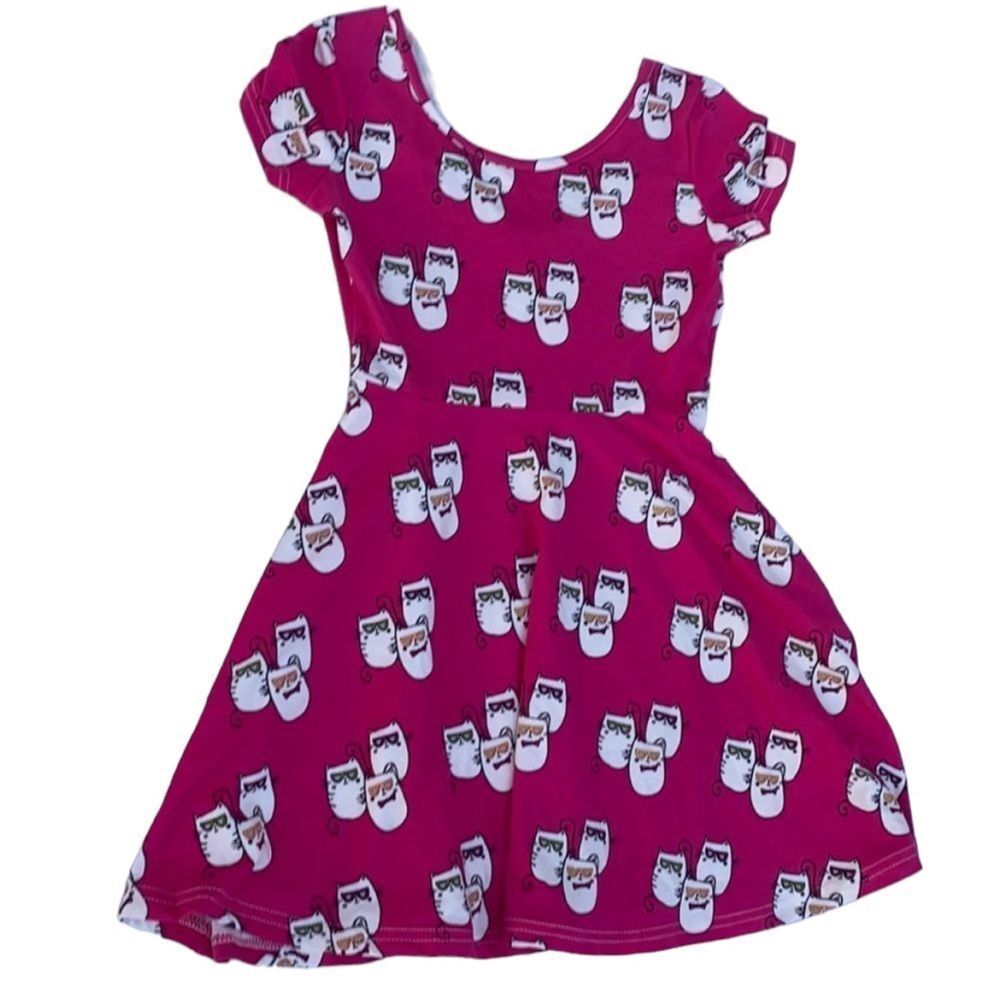 Say What? Kitty cat girl’s youth stretch dress Med